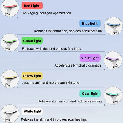 7 Color Neck Face Lifter Ems Neck Face Lifting Massager Skin Tighten Device Led Photon Therapy Anti Wrinkle Double Chin Remover