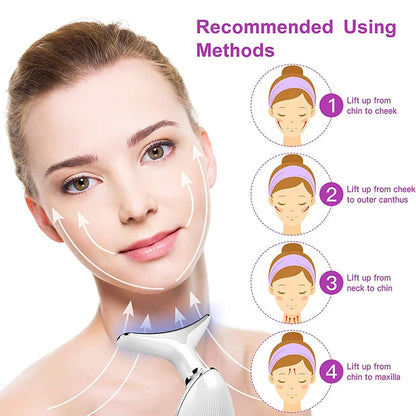 7 Color Neck Face Lifter Ems Neck Face Lifting Massager Skin Tighten Device Led Photon Therapy Anti Wrinkle Double Chin Remover