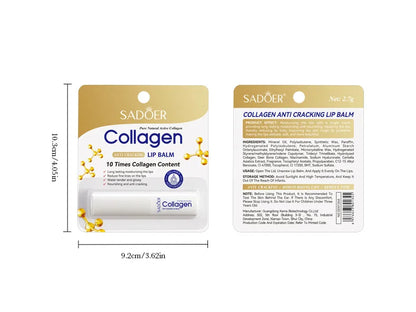SADOER Collagen Lip Balm Moisturizing Anti Cracking Brightening  Repair Nourishing Hydrating Lipstick Lips Skin Care Products